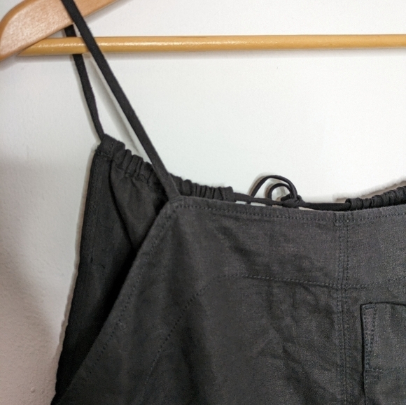 EVERLANE The Relaxed Fit Linen Shoestring Jumpsuit in Washed Black NEW Size M - Picture 7 of 8